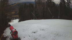 Prostřední část sjezdovky a snowpark