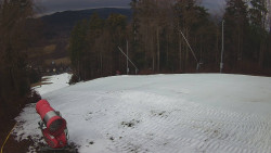 Prostřední část sjezdovky a snowpark