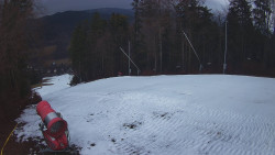 Prostřední část sjezdovky a snowpark