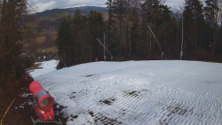 Prostřední část sjezdovky a snowpark