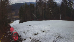 Prostřední část sjezdovky a snowpark