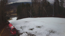 Prostřední část sjezdovky a snowpark