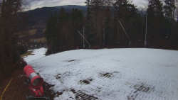 Prostřední část sjezdovky a snowpark