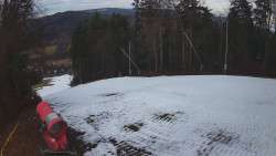 Prostřední část sjezdovky a snowpark
