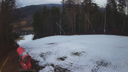 Prostřední část sjezdovky a snowpark