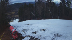 Prostřední část sjezdovky a snowpark