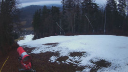 Prostřední část sjezdovky a snowpark
