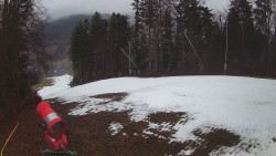 Prostřední část sjezdovky a snowpark