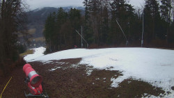 Prostřední část sjezdovky a snowpark