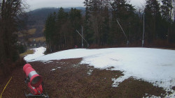 Prostřední část sjezdovky a snowpark