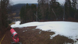 Prostřední část sjezdovky a snowpark