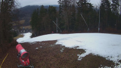 Prostřední část sjezdovky a snowpark