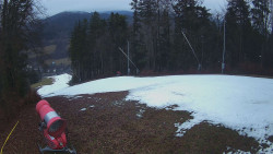 Prostřední část sjezdovky a snowpark