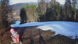 Prostřední část sjezdovky a snowpark
