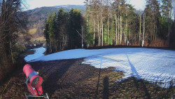 Prostřední část sjezdovky a snowpark