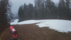 Prostřední část sjezdovky a snowpark