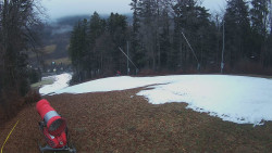 Prostřední část sjezdovky a snowpark
