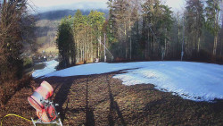 Prostřední část sjezdovky a snowpark