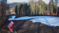 Prostřední část sjezdovky a snowpark