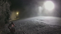 Prostřední část sjezdovky a snowpark