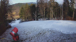 Prostřední část sjezdovky a snowpark