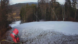 Prostřední část sjezdovky a snowpark