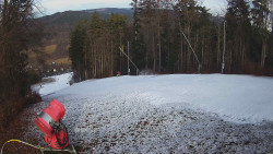 Prostřední část sjezdovky a snowpark