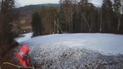 Prostřední část sjezdovky a snowpark