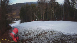 Prostřední část sjezdovky a snowpark