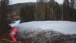Prostřední část sjezdovky a snowpark