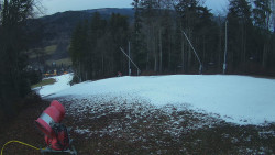 Prostřední část sjezdovky a snowpark