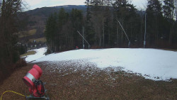 Prostřední část sjezdovky a snowpark