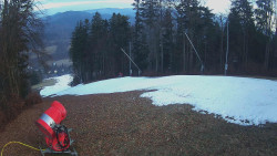 Prostřední část sjezdovky a snowpark