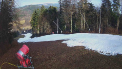 Prostřední část sjezdovky a snowpark