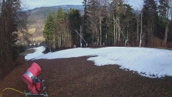 Prostřední část sjezdovky a snowpark