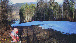 Prostřední část sjezdovky a snowpark