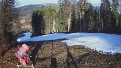Prostřední část sjezdovky a snowpark
