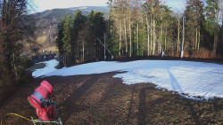 Prostřední část sjezdovky a snowpark