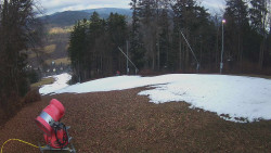 Prostřední část sjezdovky a snowpark