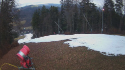 Prostřední část sjezdovky a snowpark