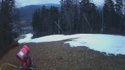 Prostřední část sjezdovky a snowpark