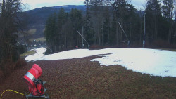 Prostřední část sjezdovky a snowpark