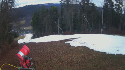 Prostřední část sjezdovky a snowpark