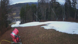 Prostřední část sjezdovky a snowpark
