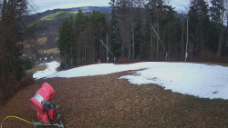 Prostřední část sjezdovky a snowpark