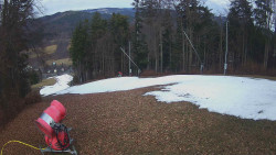 Prostřední část sjezdovky a snowpark