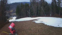 Prostřední část sjezdovky a snowpark
