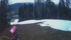 Prostřední část sjezdovky a snowpark