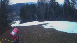 Prostřední část sjezdovky a snowpark