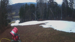 Prostřední část sjezdovky a snowpark